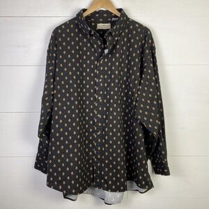 VTG Natural Issue Shirt Men 3X Diamond Print Long Sleeve Button Up Western Retro